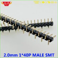 2,0 мм Шаг 1X40P 40PIN разъем однорядные разъемы вертикальный штыревой разъём SMT выдерживает высокие температуры позолоченные