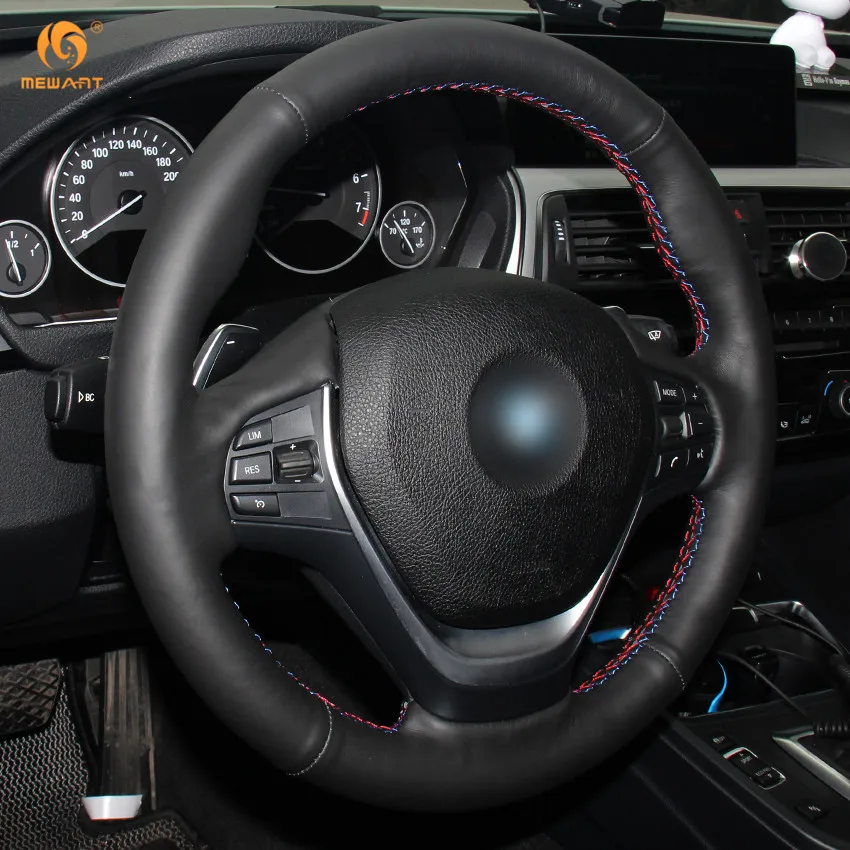 MEWANT черный чехол рулевого колеса автомобиля из натуральной кожи для BMW F20 2012 2018 F45