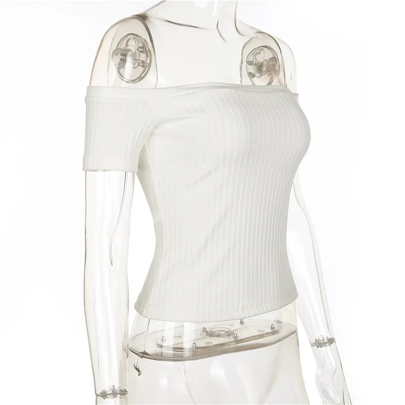 Лето 2017 г. Мода Slash Средства ухода за кожей Шеи Топы корректирующие Розовый Белый