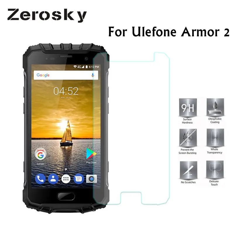 Zerosky защита для экрана из закаленного стекла Ulefone Armor 2 ультратонкая устойчивая к