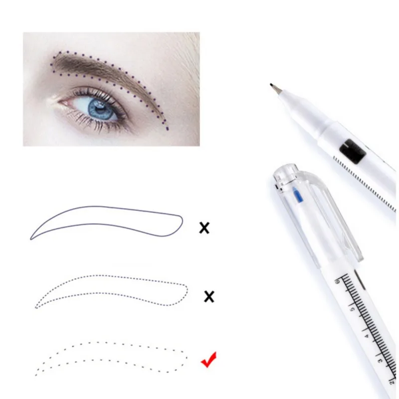 1 шт. хирургический маркер для кожи бровей ручка татуировки с измерительной