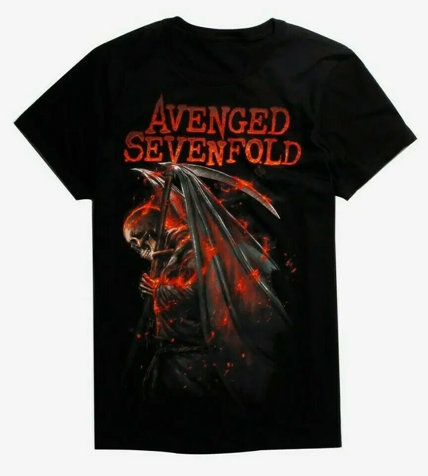 Avenged Sevenfold A7X FIRE REAPER Футболка NWT аутентичная и лицензированная хип хоп забавная