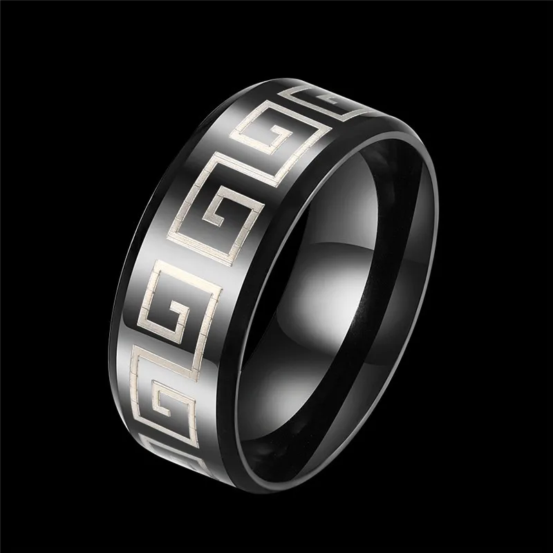 Banmar 8 мм Романтический Черный Нержавеющая сталь Для мужчин палец кольцо jewelry
