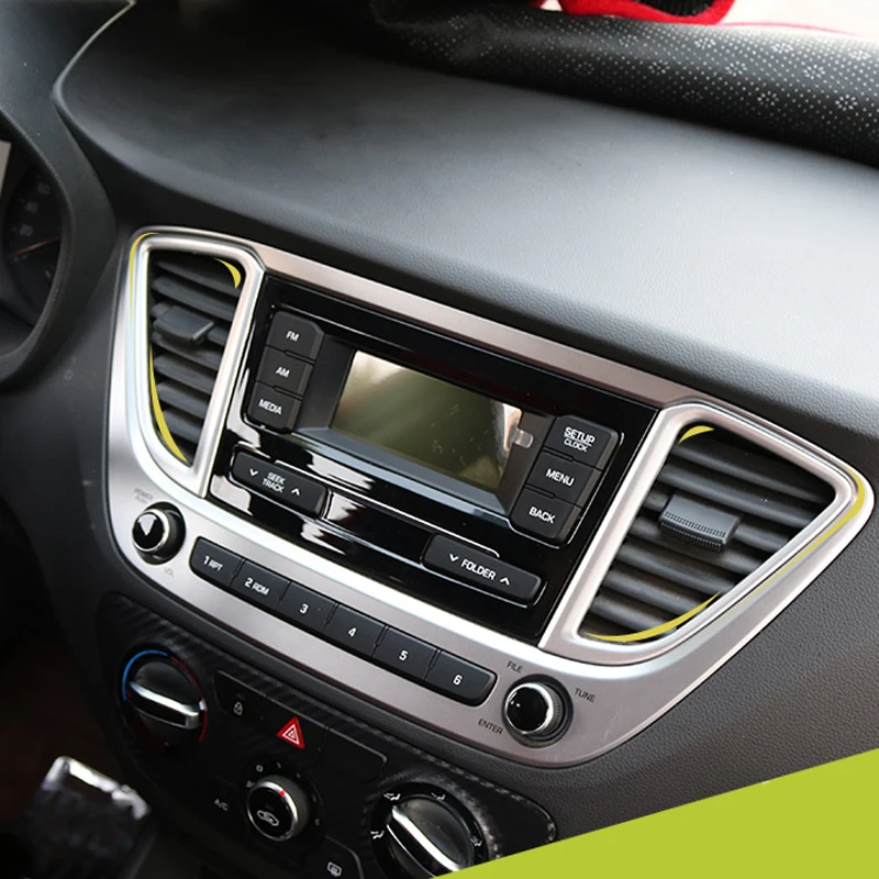 ABS Matt Interior Center Air Outlet Diffuser Vent Trim 2 шт. для Hyundai VERNA Solaris Accent 2018|Лепнина интерьера| |