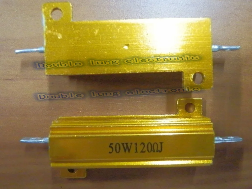 50PCS/LOT 50W Watt Power Metal Shell Aluminium Gold Resistor RX24 50W 120R 150R 200R 270R 300R 330R 430R 500R 800R 1100R OHM