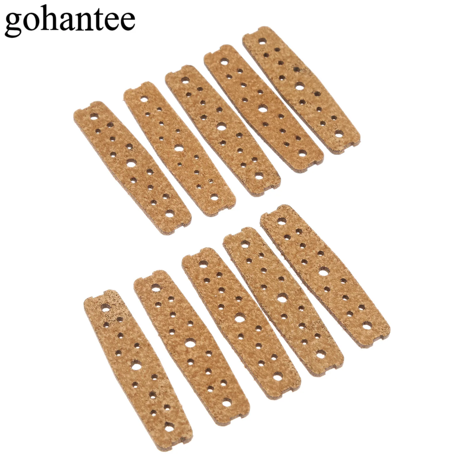 

Gohantee коричневый, 10 шт., чехлы для рогатки из микрофибры и кожи с центральным отверстием для охоты, катапульты 60 мм x 15 мм x 12 мм