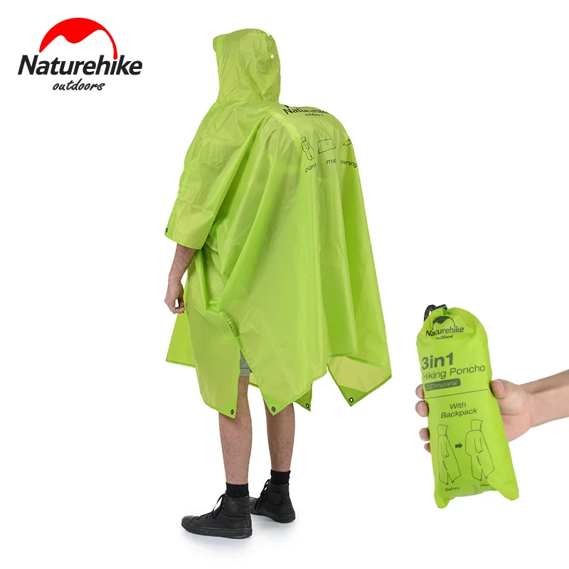 Многофункциональный плащ пончо Naturehike 3 в 1 для пеших прогулок рыбалки альпинизма