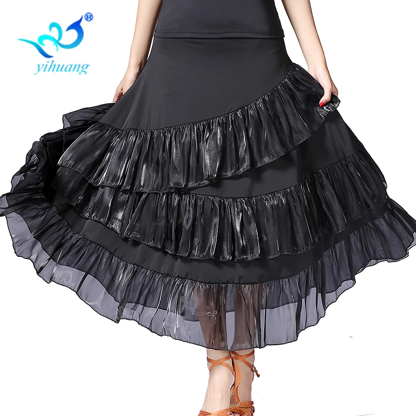 Взрослый бальный танцевальный костюм юбка для выступлений длинная Современная