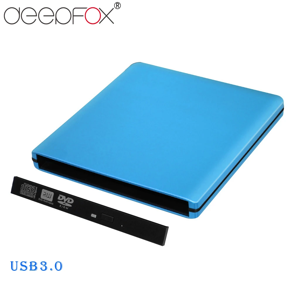 Deepfox Alumínio Externo Dvd Drives Óptica Gabinete Sata ii Case Suporte Gbps 12.7mm Usb 3.0
