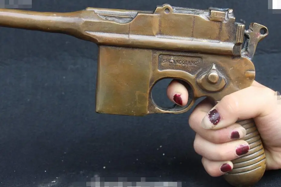 12 &quotКитайская народная Античная бронзовая имитация игрушечного пистолета