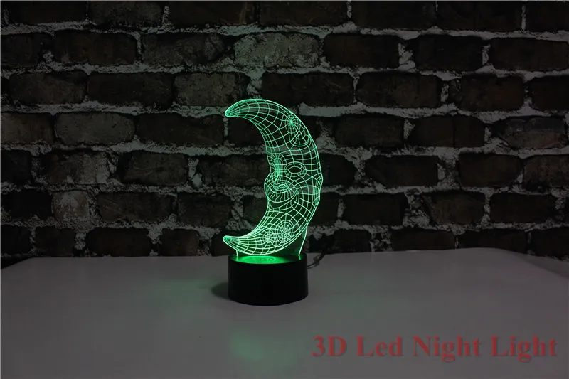 3D пятничный ночник новый подарок на день рождения луна 7 цветов сменный