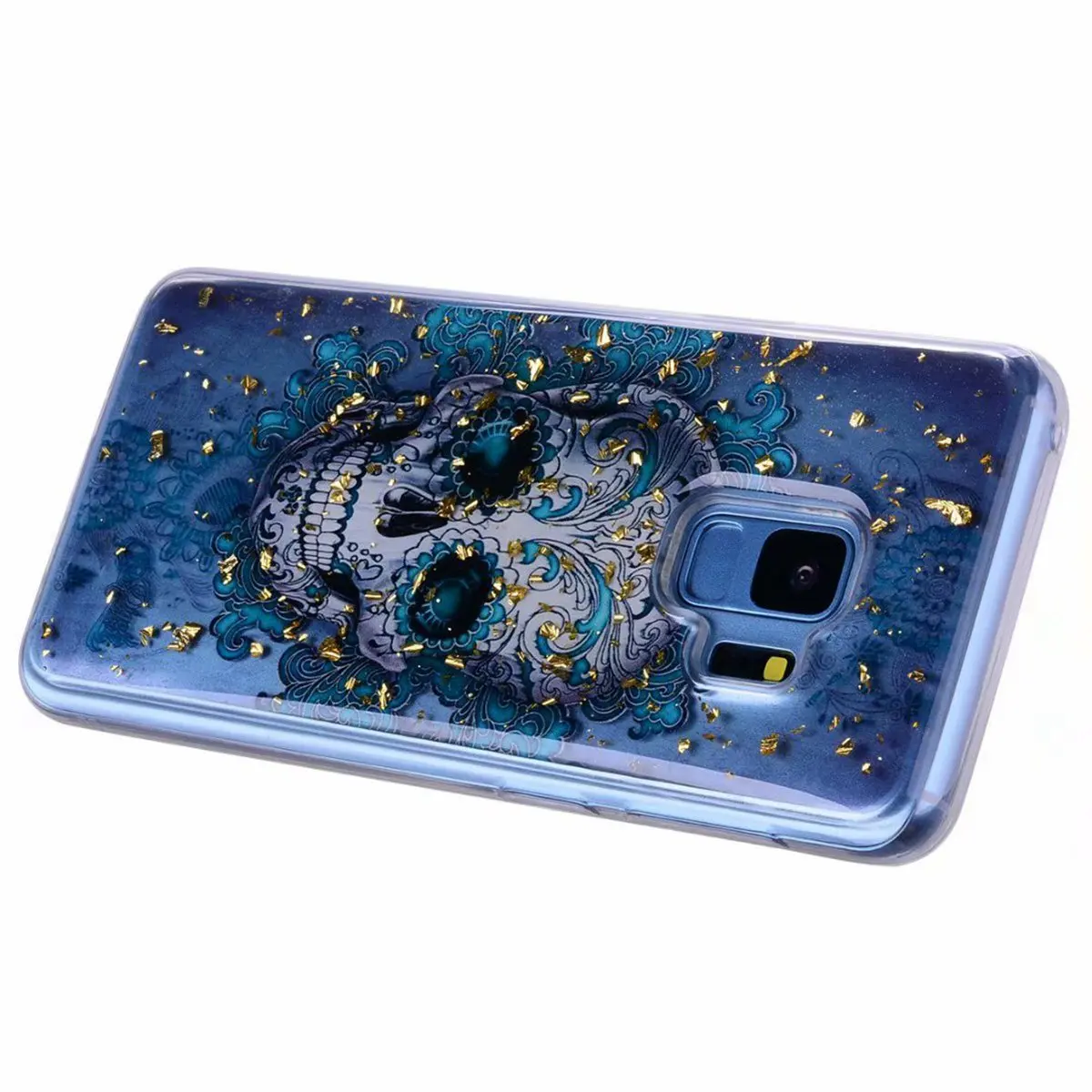 Эпоксидный чехол для телефона iPhone S9 S10 Plus прозрачный из ТПУ с цветком Samsung note 8 9 A30