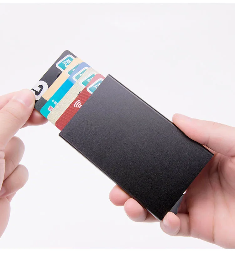 BYCOBECY металлический корпус для карт с защитой от RFID, для карт тонкий качественный кошелек тонкий цветной кошелек держатель для кредитных карт