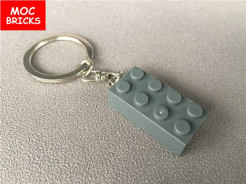 MOC красочный Кирпич 2X4 Рисунок брелок DIY Развивающие строительные блоки модель экшн Игрушка Дети Лучшие подарки