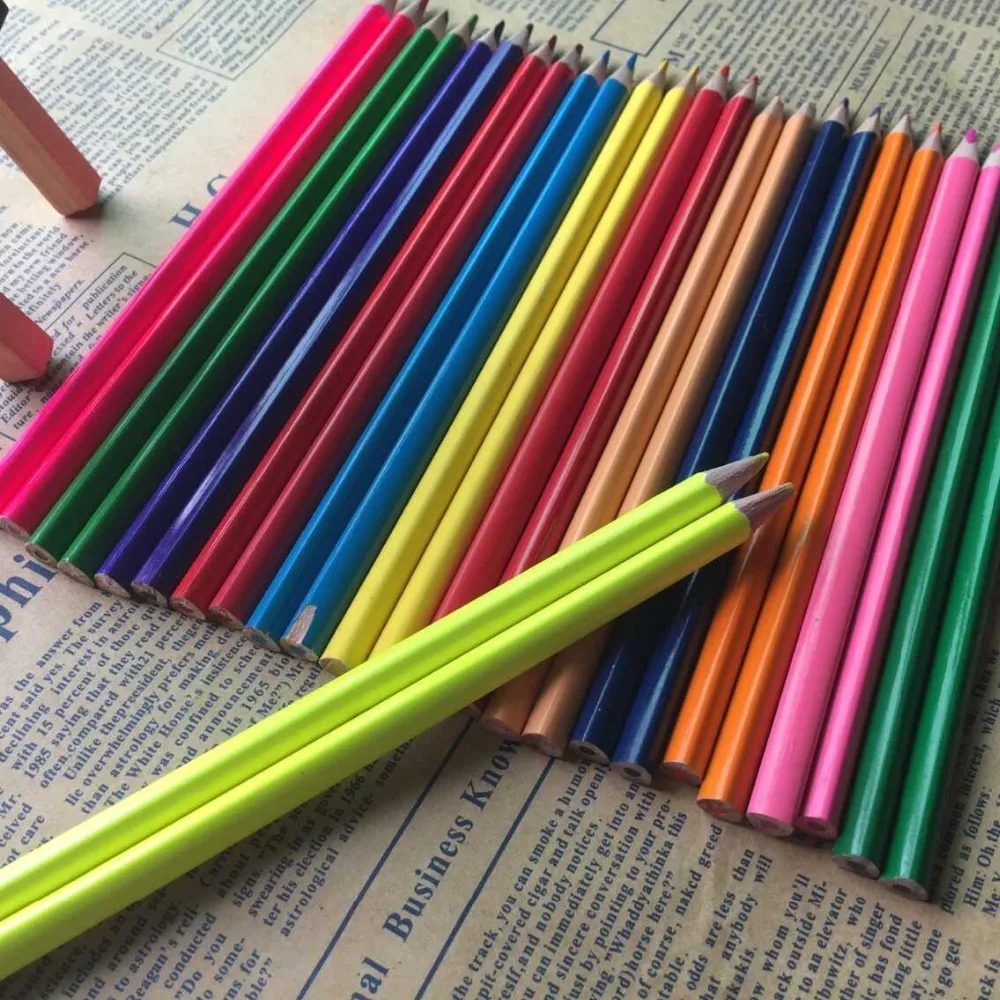 36pcs high quality color pencils constantly core Triangle Mark colored pencils 17.8cm free shipping