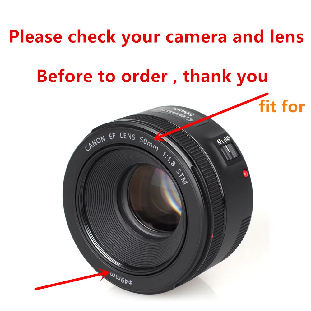 49 мм УФ фильтр для объектива Canon EF 50 f/1 8 STM объектив EOS 6D Mark II 80D 77D 70D 60D 800D 750D 760D 700D 1300D