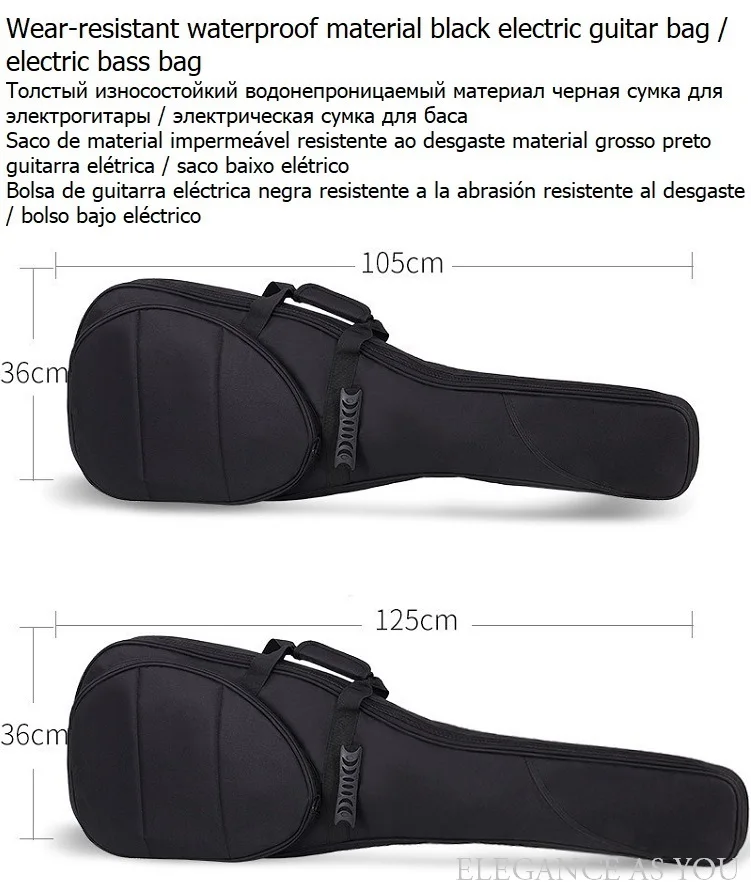 Сумка для электрогитары, коробка для электрогитары, водонепроницаемый чехол для электрогитары, Стандартный чехол для гитары, плечевые ремни