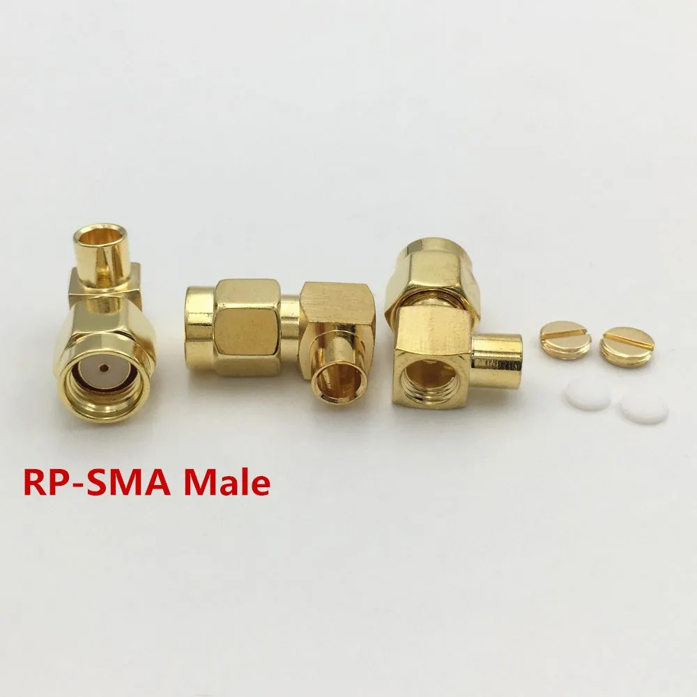 20 шт. латунный коаксиальный штекер SMA / RP-SMA с углом 90 градусов для RG402 0 141 дюйма |
