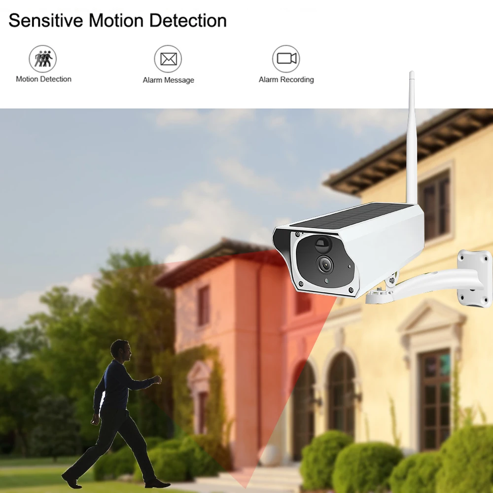 Беспроводная ip-камера видеонаблюдения на солнечной батарее 1080P Wi-Fi