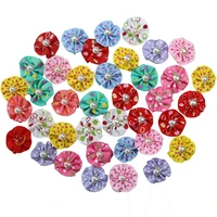 100pcs pairs pet dog hair bows rubber bands with pearl floret rounded pet dog hair bows accessories grooming products cute gift