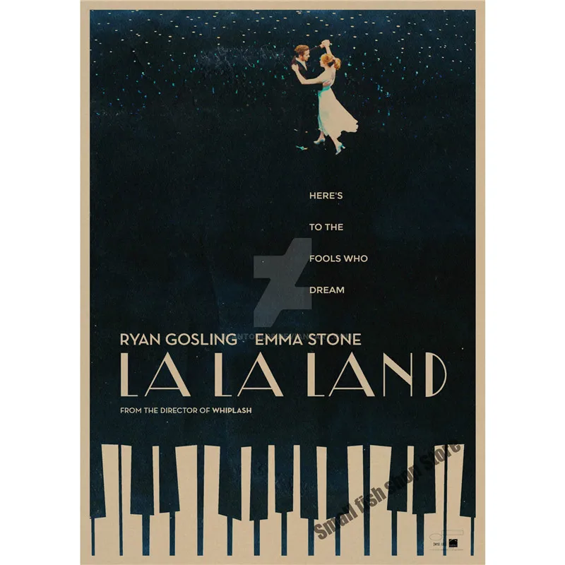 LA LAND Ретро плакат, крафт-бумага, бумага для бара, кафе, домашний декор, настенная роспись - Цвет: Серебристый