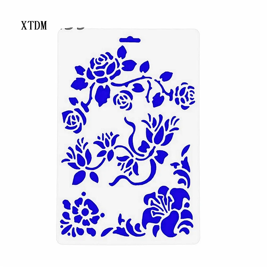 Роза пластиковые формы Щит DIY торт шаблоны для вырезания Полые Украшения печать