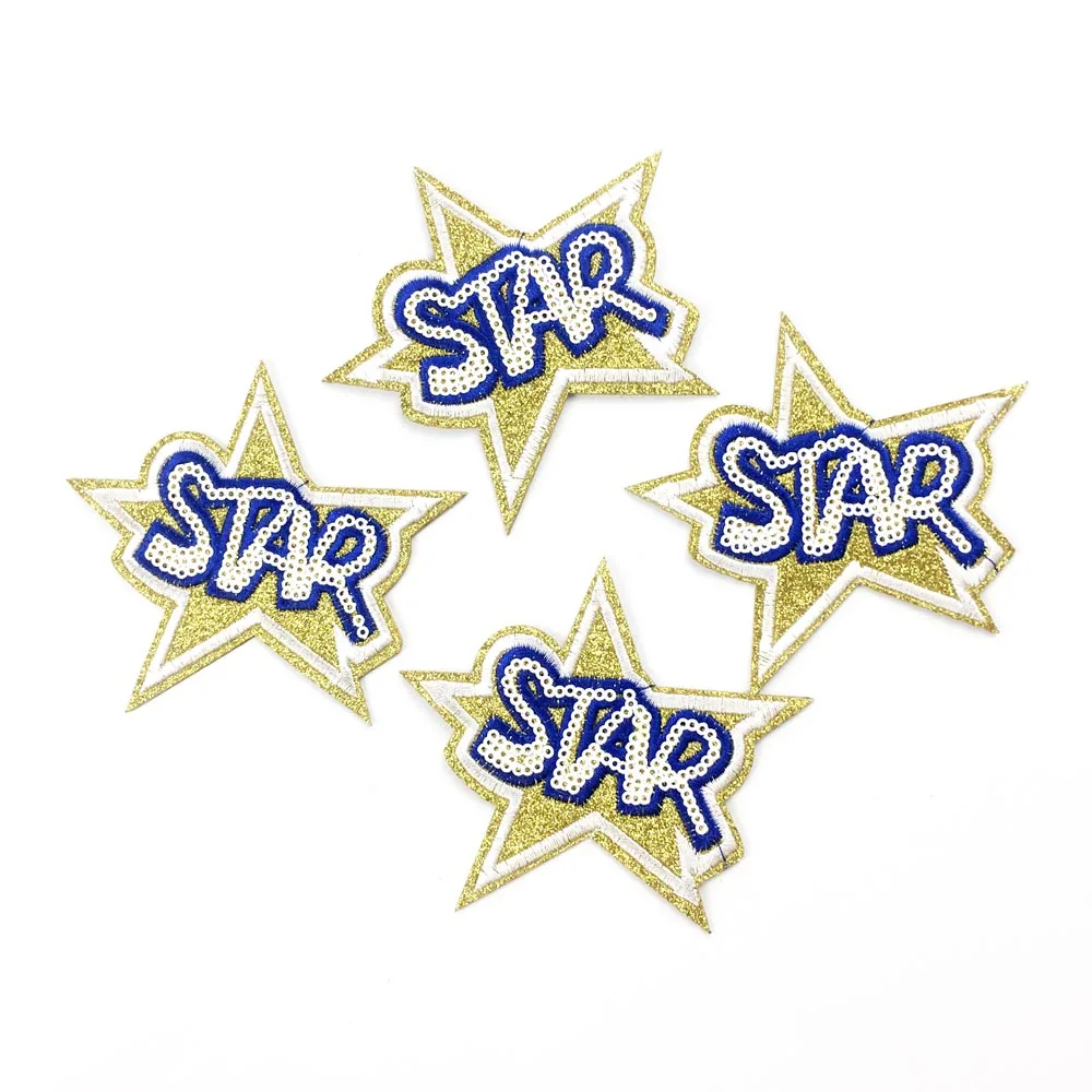 10 шт. золотые нашивки для одежды с вышивкой в виде звезд | Дом и сад