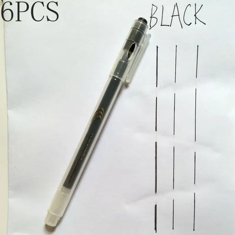 6 pcs Black Pen Гелевая ручка VCLEAR, 6 шт., синие стираемые чернила, ручка, 6 шт., гелевая стираемая ручка, подарок, волшебная гелевая ручка Канцелярия для учеников, школьные принадлежности - Цвет: 6 pcs Black Pen