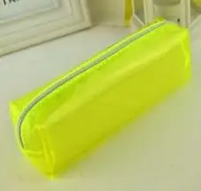 small size yellow Пенал для канцелярских принадлежностей прозрачный пенал для ручек студенческий школьный мешок для хранения файлов Органайзер Дамская косметичка подарки S18149 - Цвет: small size yellow