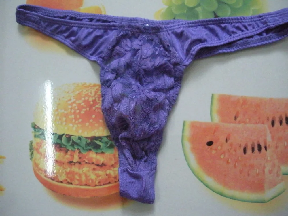 6 шт. сексуальные мужские Трусы стринги для геев трёхмерные кружевные прозрачные