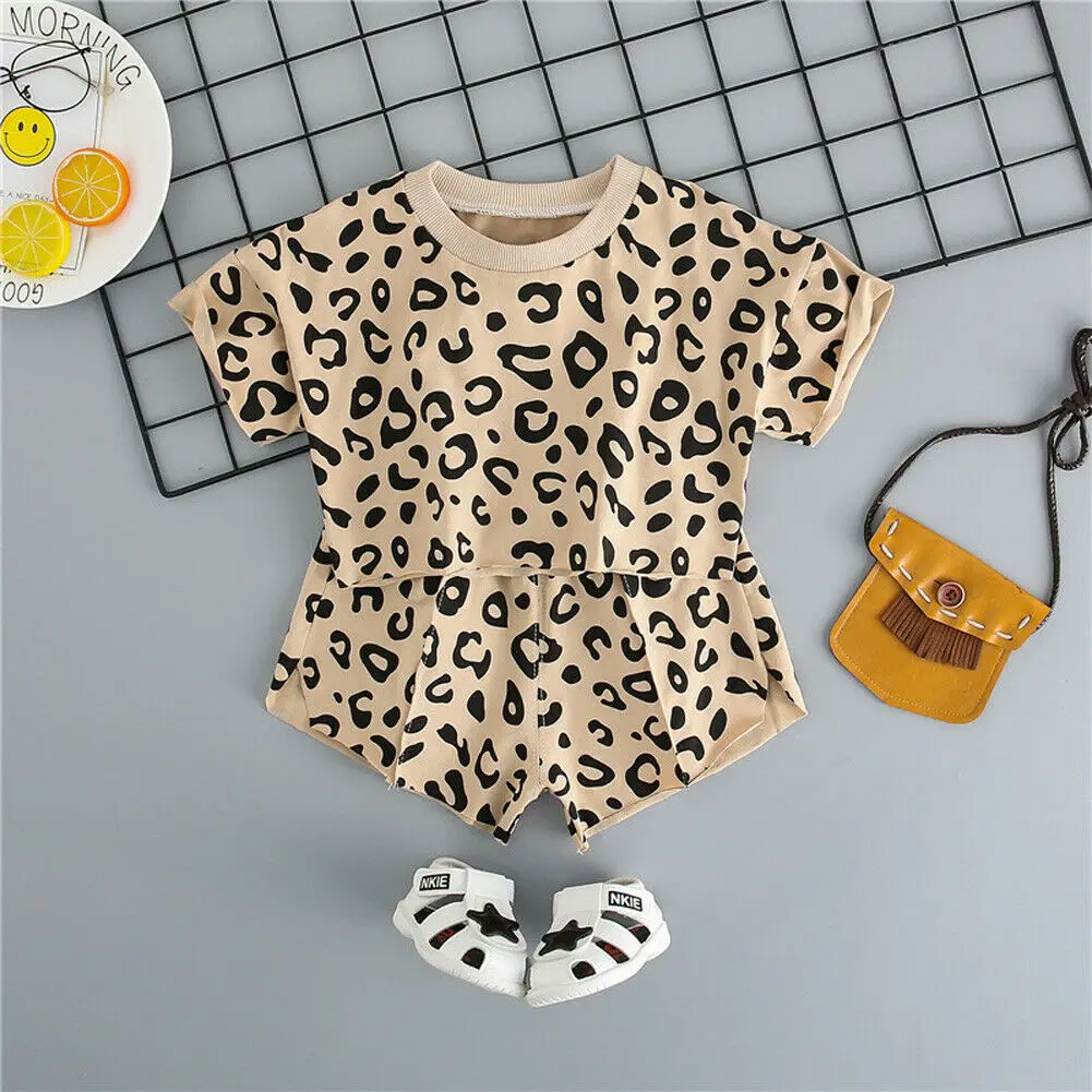 Комплект из 2 предметов летняя хлопковая футболка для девочек короткие штаны