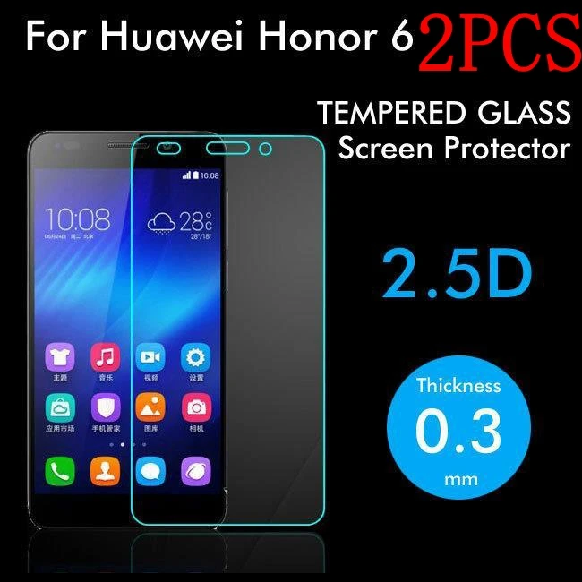 2 шт. Оригинальное закаленное стекло для Huawei Honor 6 защита экрана Thoughed Защитная