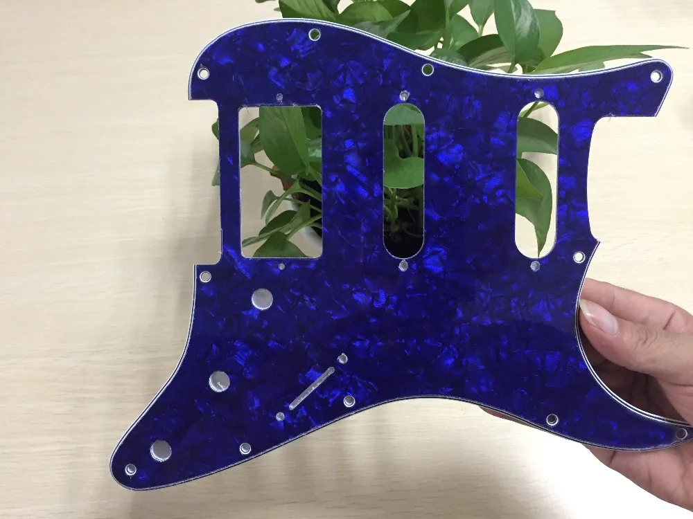 FLEOR 1 набор из 11 отверстий для электрогитары Pickguard SSH HSS гитарная пластина и винты подходят для гитарных деталей Strat, 20 цветов на выбор