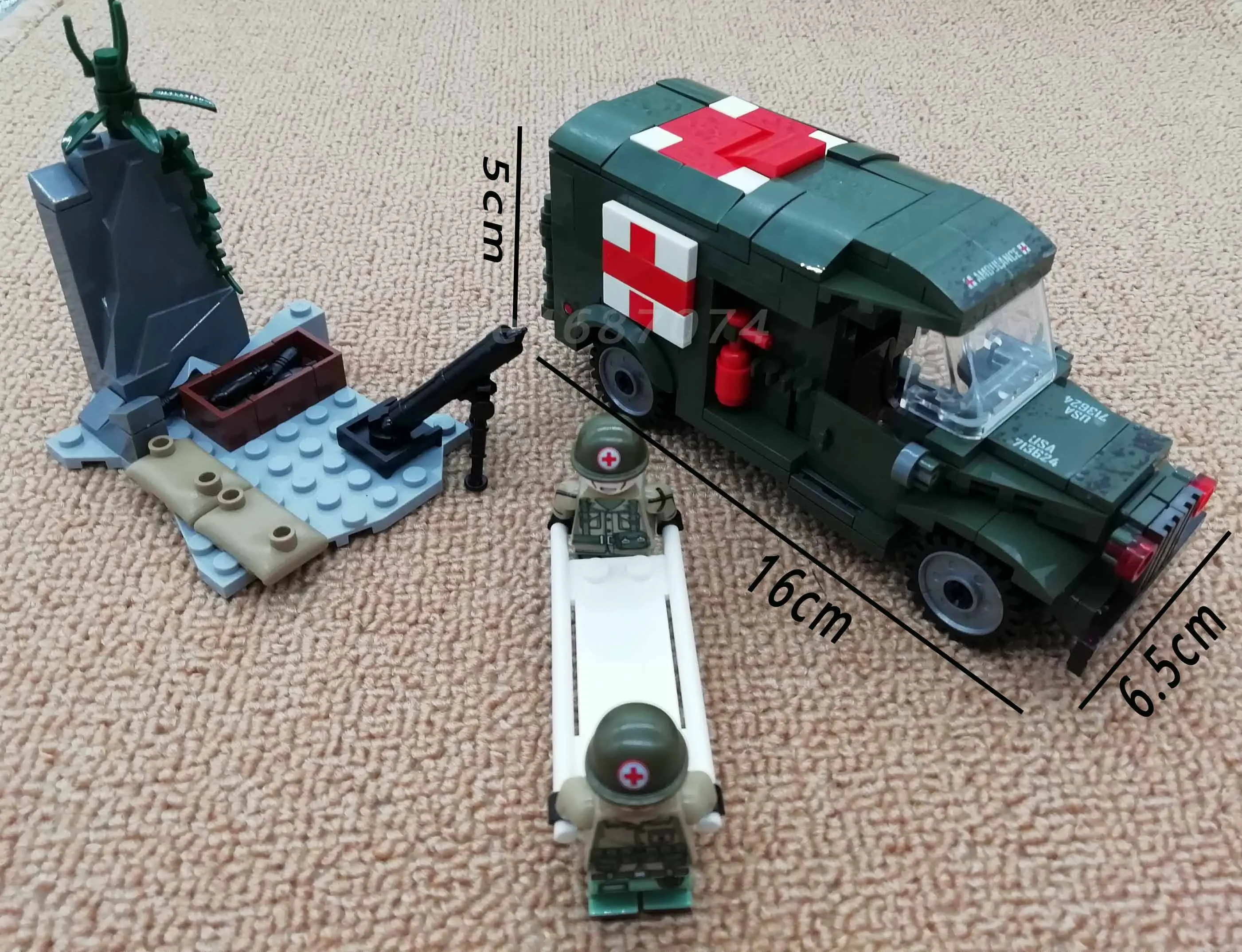 Sembo WW2 военная машина скорой помощи строительные блоки армейский грузовик Diy