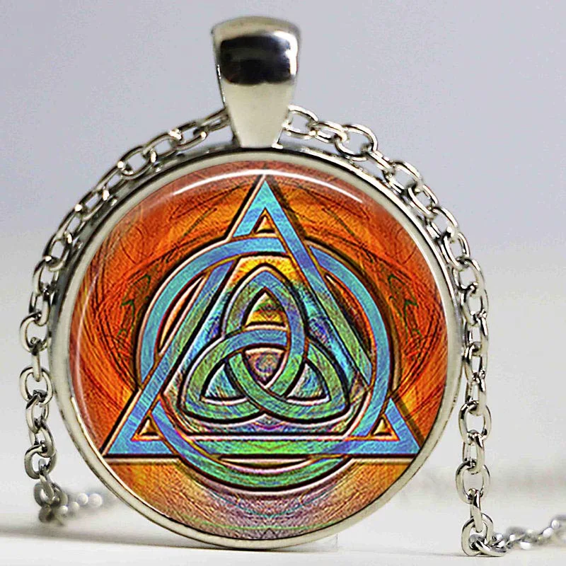 С надписью &quotLucky Charm&quot Винтаж Triquetra подвеска кельтская ожерелье для мужчин и