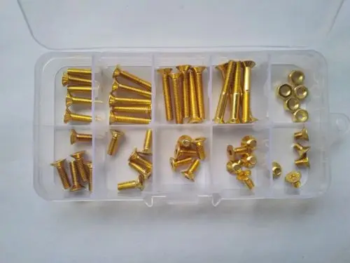 55 шт. M4 Allen болт потайная головка винт плоский Ассортимент титановое покрытие