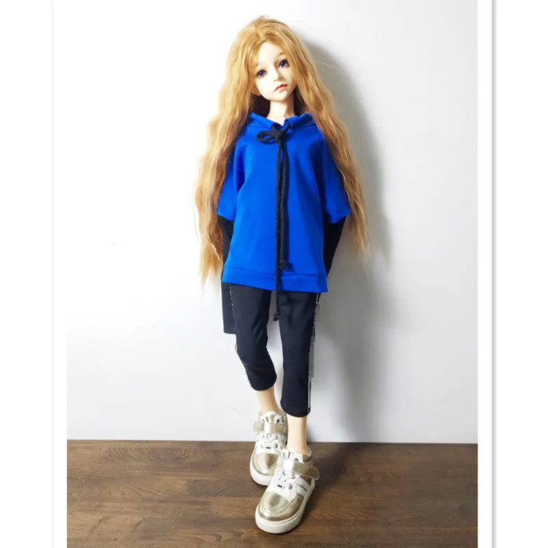 1/6 1/4 1/3 BJD SD кукольная одежда, Толстовка для кукол, модная блузка, рубашка, черные штаны, кукольная одежда, наряды для кукольных аксессуаров