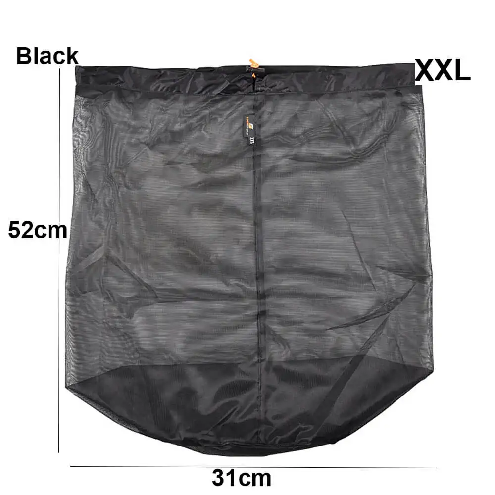 XXL - black 1 шт., уличный мешок на завязках, сумка для хранения, для кемпинга, спорта, Ультралегкая Сетчатая Сумка для хранения, органайзер для путешествий, инструмент для походов на открытом воздухе - Цвет: XXL - black
