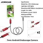 Мини-камера-эндоскоп JCWHCAM HD 7 мм, 1 м, USB, для Android, водонепроницаемая, IP67