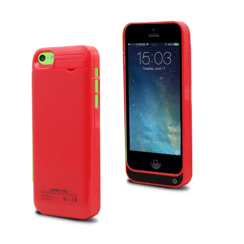 red 2200mAh Idealforce 4200/2200 мАч Внешний аккумулятор, запасное зарядное устройство, чехол, внешний аккумулятор для iPhone 5 5S 5c SE со стеклянным usb-кабелем - Цвет: red 2200mAh