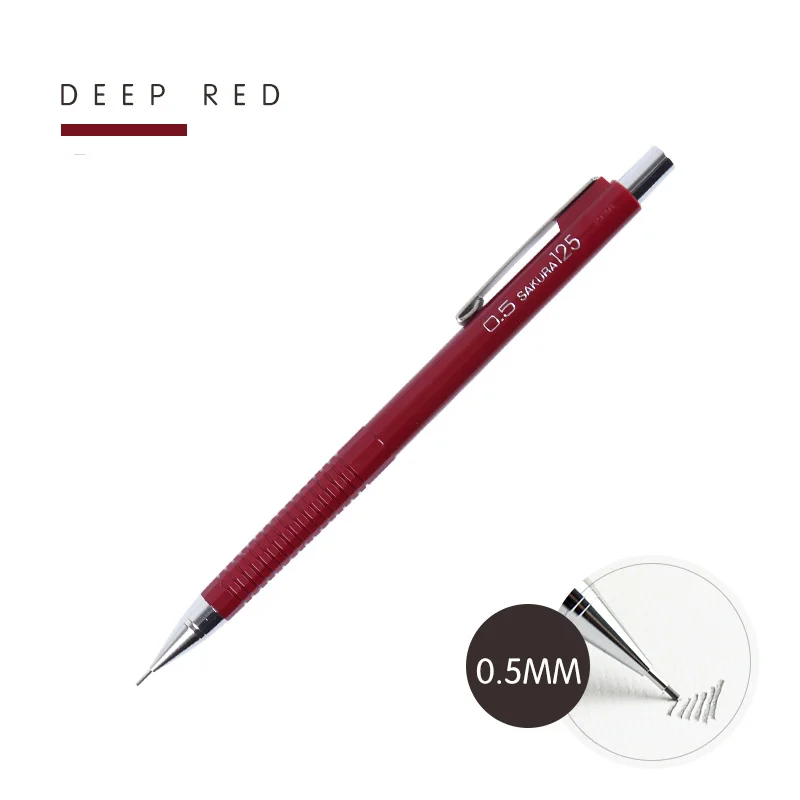 1pcs 05mm Deep red SAKURA автоматического карандаша комиксов ручная запись анти брейк активный карандаш 0,3 0,5 0,7 0,9 - Цвет: 1pcs 05mm Deep red