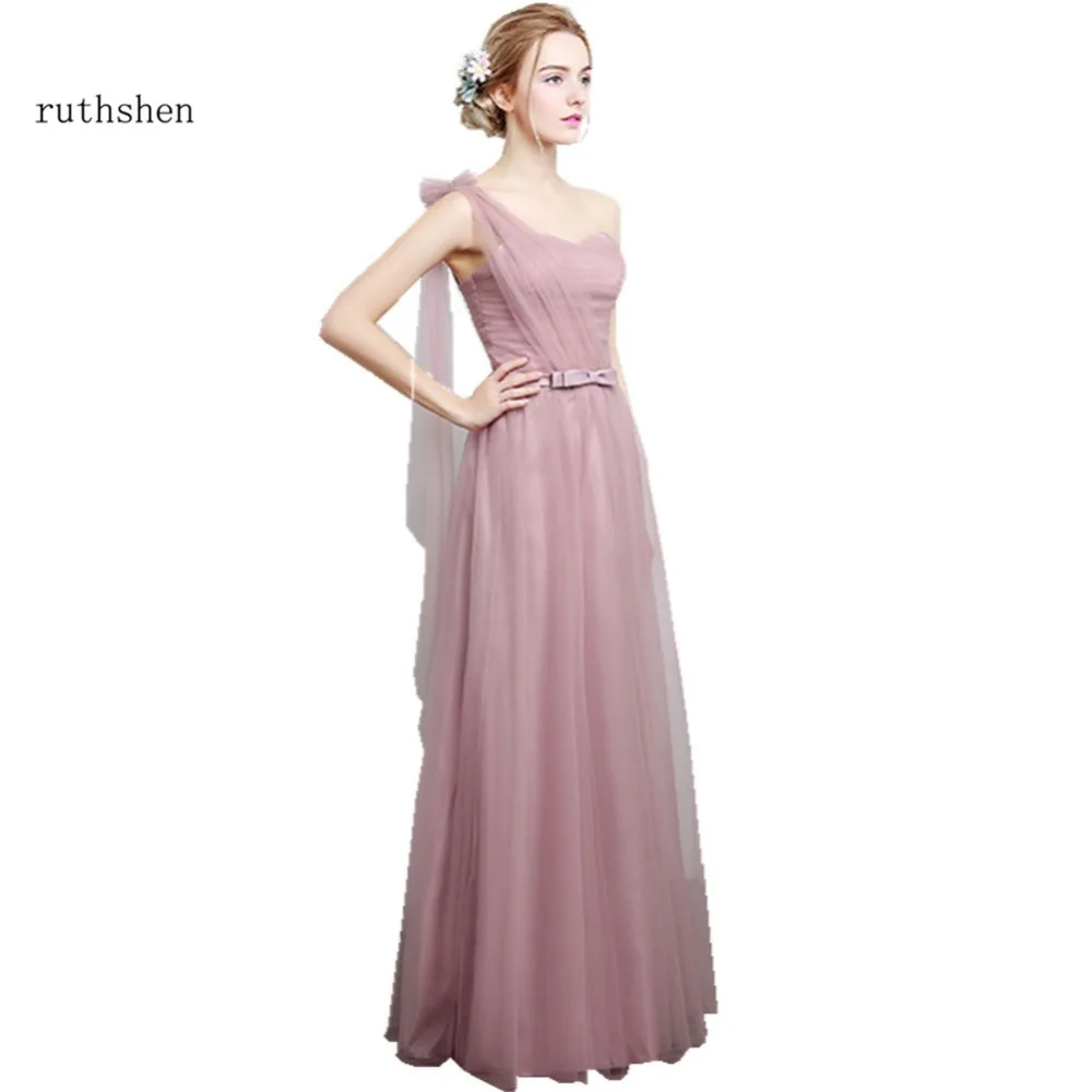 Ruthshen платье подружки невесты длинное Розовое женское невесты/Vestido Madrinha свадебное