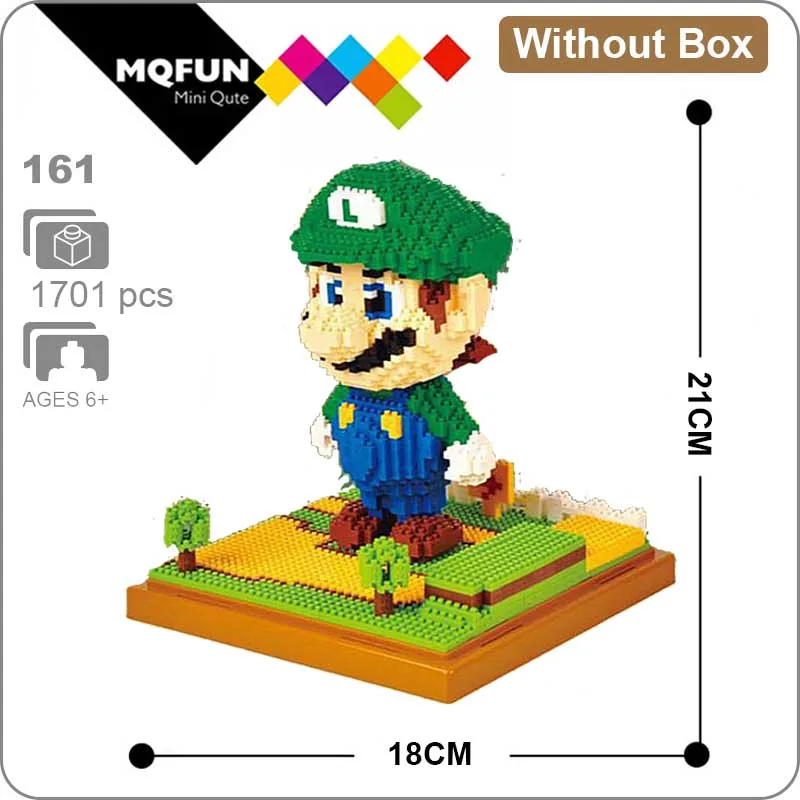 LNO 161 Without Box LNO аниме Япония Игра Супер Марио Луиджи Йоши Монстр огонь пчела Марио DIY фигурки мини строительство алмаз мини блоки игрушки - Color: LNO 161 Without Box