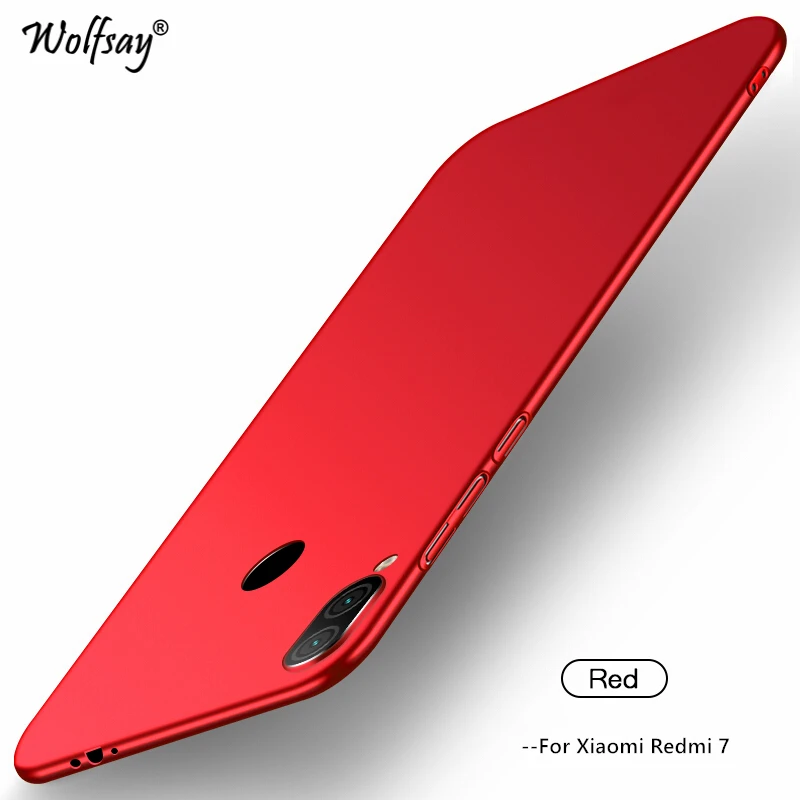 Red Для Xiaomi Redmi 7 Чехол Ультра тонкий PC роскошный гладкий жесткий чехол для телефона для Xiaomi Redmi 7 Чехол для Xiaomi Redmi 7 7A Fundas - Цвет: Red
