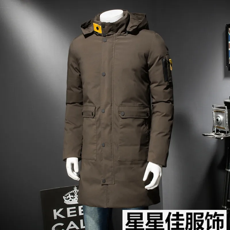10XL 9XL 8XL 6XL 5XL 2018 зимнее мужское длинное пальто с изысканным карманом на руку