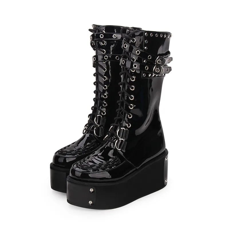 Женские ботинки ручной работы mori girl туфли-Лолита в стиле панк на высоком каблуке