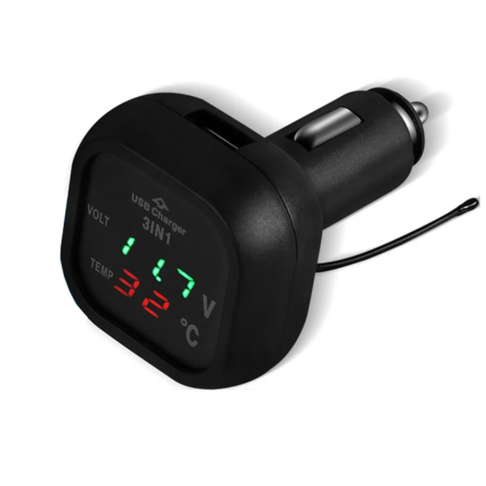 3 в 1 прикуриватель USB Автомобильное зарядное устройство цифровой вольтметр