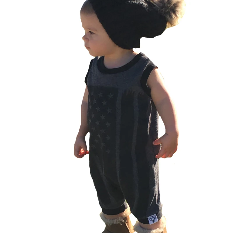 Детские комбинезоны Летний комбинезон без рукавов с американским флагом для