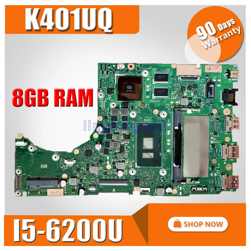 

with 8GB RAM I5-6200/6198 cpu For Asus K401UB K401U A401UB K401UQ K401UB laptop motherboard tested 100% work original mainboard