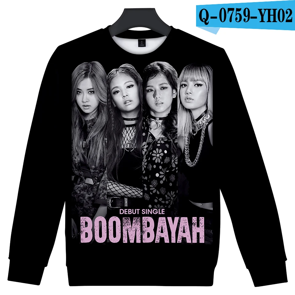 LUCKYFRIDAYF 3D BlackPink монолитным Толстовка Для женщин Для мужчин длинные рукава уличной Корея черный, розовый Autmn Костюмы - Цвет: A